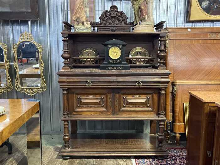 Antique French Henri II style walnut buffet