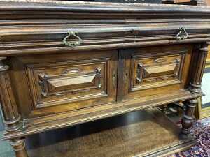 Antique French Henri II style walnut buffet - 3
