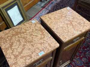Pair of antique bedside cabinets - 2
