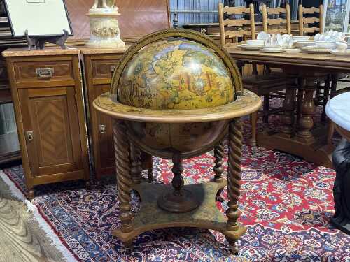 Vintage world globe bar