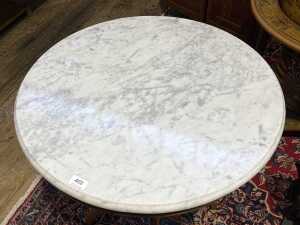 Round marble top occasional table - 2