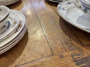 French Provincial style oak seven piece dining suite - 8