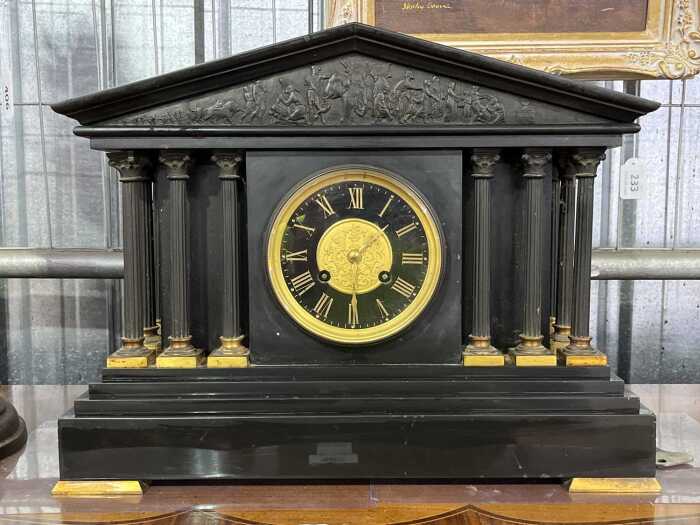 Antique French slate mantel clock