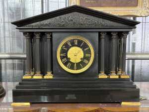 Antique French slate mantel clock