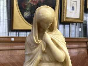 After Benjamin Edward Spence 'Highland Mary'. Alabaster sculpture on alabaster and plaster stand - 2