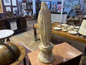After Benjamin Edward Spence 'Highland Mary'. Alabaster sculpture on alabaster and plaster stand - 4