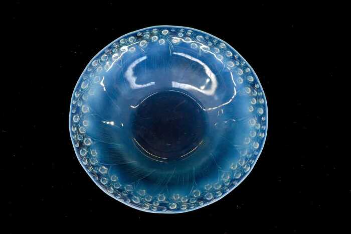 Lalique 'Muguet' Lily of the Valley opalescent glass bowl