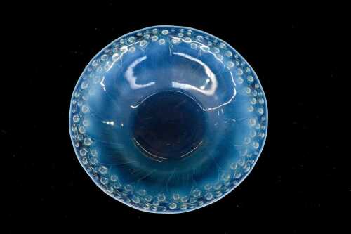 Lalique 'Muguet' Lily of the Valley opalescent glass bowl