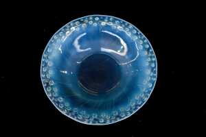 Lalique 'Muguet' Lily of the Valley opalescent glass bowl