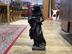 Antique cast bronze figure of the Madonna and Child