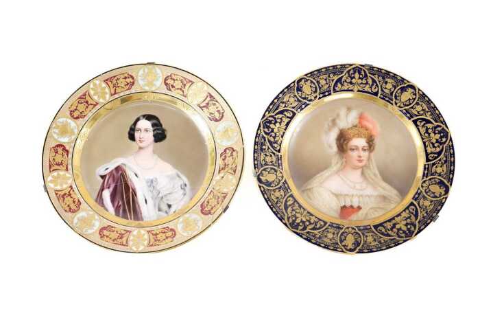 Two 19th century Royal Vienna hand painted porcelain cabinet plates