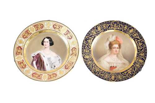 Two 19th century Royal Vienna hand painted porcelain cabinet plates