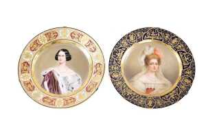 Two 19th century Royal Vienna hand painted porcelain cabinet plates