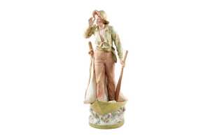 Antique Royal Dux bisque porcelain sailor figure