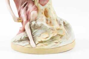 Royal Dux Art Nouveau bisque porcelain comport with nymphs - 4