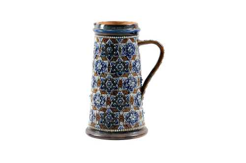 Victorian Doulton Lambeth stoneware lemonade jug, 1879