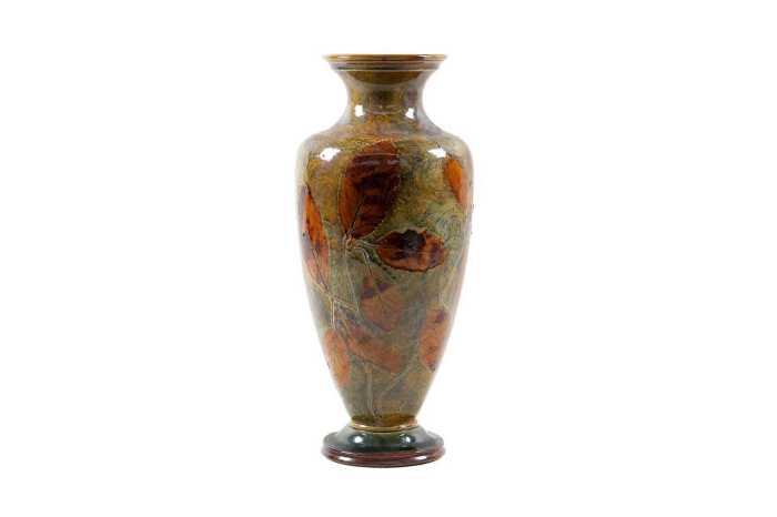 Royal Doulton Lambeth 'Natural Foliage Ware' stoneware vase