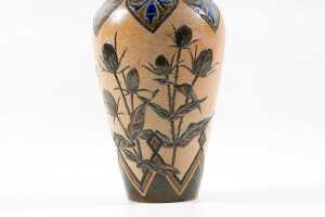 Victorian Doulton Lambeth stoneware vase by Elizabeth J Adams, 1887 - 2