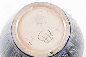 Hannah Barlow for Doulton Lambeth, twin handled pottery vase, 1886 - 5