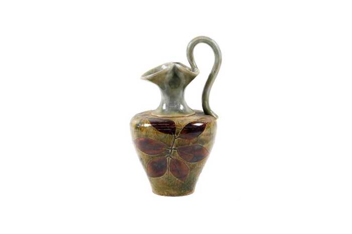 Royal Doulton Lambeth 'Natural Foliage Ware' stoneware jug by Florrie Jones