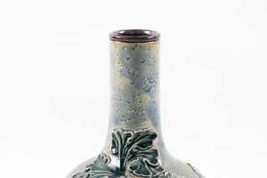 Victorian Doulton Lambeth onion form stoneware vase by Florence C Roberts, 1884 - 3