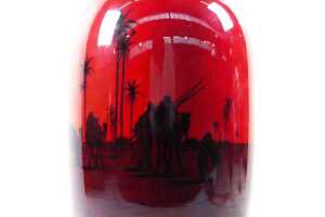 Royal Doulton Flambe ceramic vase with Egyptian scene - 3