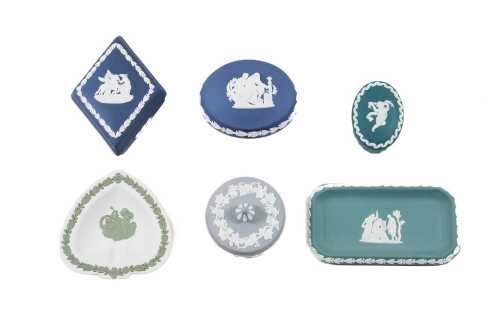Six pieces of Wedgwood Jasperware
