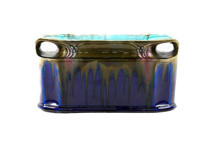 Orchies France Art Nouveau drip glaze cachepot