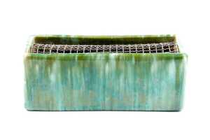 John Campbell drip glaze pottery planter