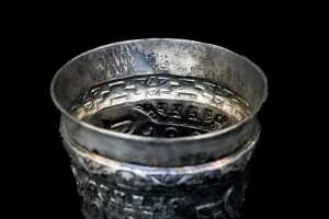 Peruvian 925 silver vase with Incan decoration, 388g - 3