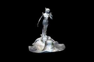 Antique WMF Art Nouveau silver plated figural inkwell