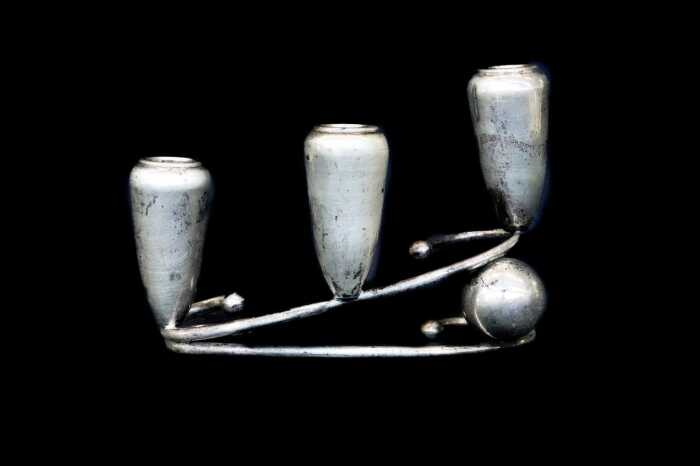 Modernist Mexican sterling silver candelabra. 464g