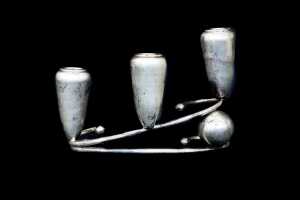 Modernist Mexican sterling silver candelabra. 464g