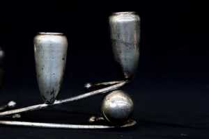Modernist Mexican sterling silver candelabra. 464g - 3