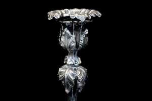 Pair of antique silver plated candlesticks - 2