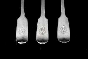 Set of six Victorian sterling silver forks, weight 308g - 3
