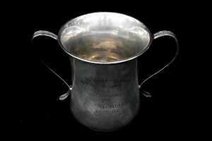 English sterling silver post WWI Australian Corps Boxing Championships twin handled trophy - 3