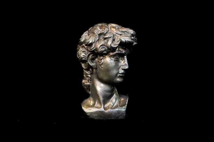 Weighted sterling silver bust of Michelangelo's David
