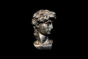 Weighted sterling silver bust of Michelangelo's David