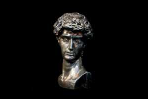 Weighted sterling silver bust of Michelangelo's David - 2