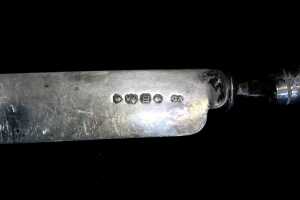 Victorian English sterling silver knife, fork and spoon set, weight 100g - 5