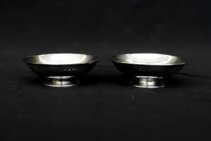 Pair of Australian sterling silver footed dishes, together with German 835 silver spoon - 3