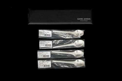 Georg Jensen Caravel sterling silver set of four teaspoons. Weight 109g.