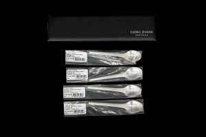 Georg Jensen Caravel sterling silver set of four teaspoons. Weight 109g.