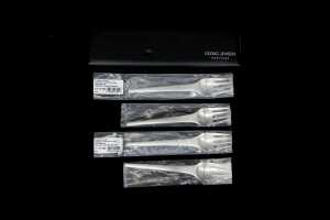 Georg Jensen Caravel sterling silver luncheon forks for four. 219g.