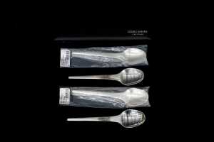 Georg Jensen Caravel sterling silver dinner spoons for four. 329g.