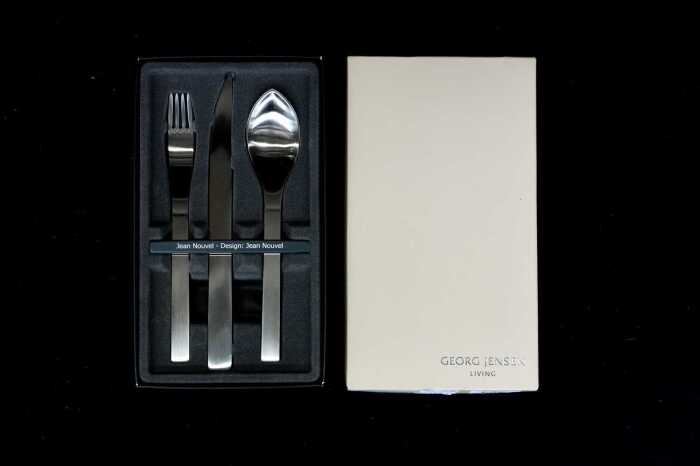 Georg Jensen Jean Nouvel 3-piece stainless steel cutlery setting for one person
