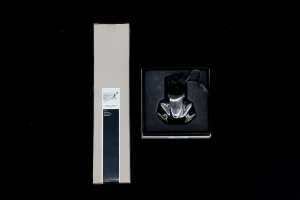Georg Jensen Steve McGugen letter opener and Henning Koppel stainless steel frog paperweight
