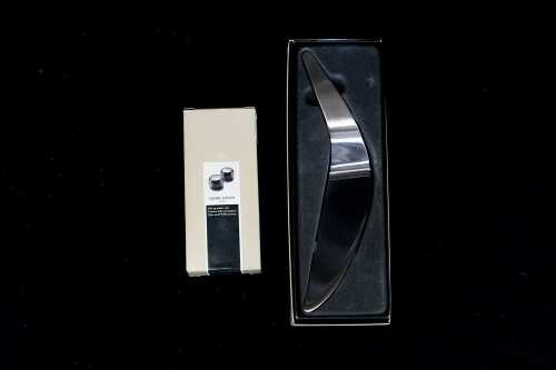 Georg Jensen Henning Koppel stainless steel salt and pepper shakers and Arne Jacobsen pie server