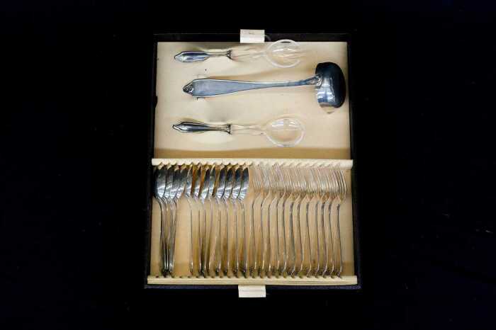 Italian 800 silver part cutlery set. 1442g total weight